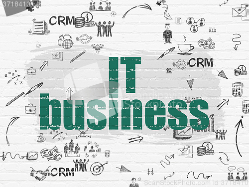 Image of Business concept: IT Business on wall background