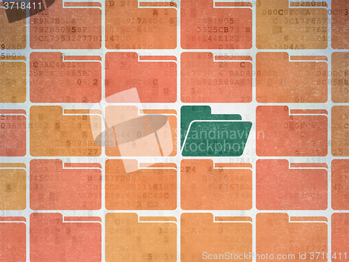 Image of Finance concept: folder icon on Digital Paper background