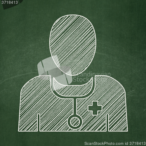 Image of Healthcare concept: Doctor on chalkboard background