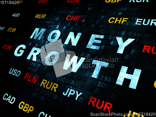 Image of Banking concept: Money Growth on Digital background
