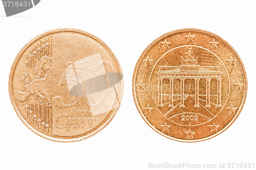 Image of  50 Euro cent coin vintage