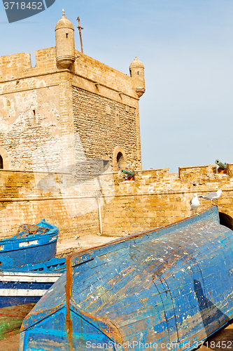 Image of   boat and sea in africa morocco  cannon 