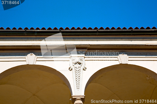 Image of abstract old column in  of europe italy and marble  