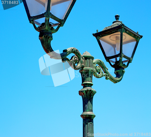 Image of  light europe in the sky of     greece  lantern and  illuminatio
