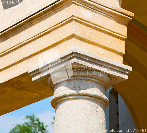 Image of abstract old column in the  country  of europe italy and marble 