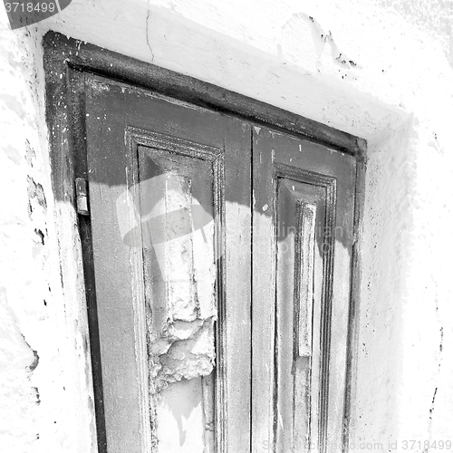 Image of  door in antique village santorini greece europe and    white wa