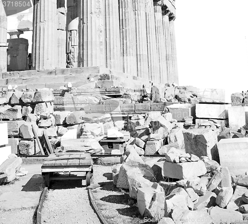 Image of athens  acropolis and  historical    in greece the old architect