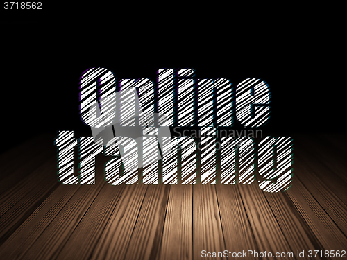 Image of Education concept: Online Training in grunge dark room