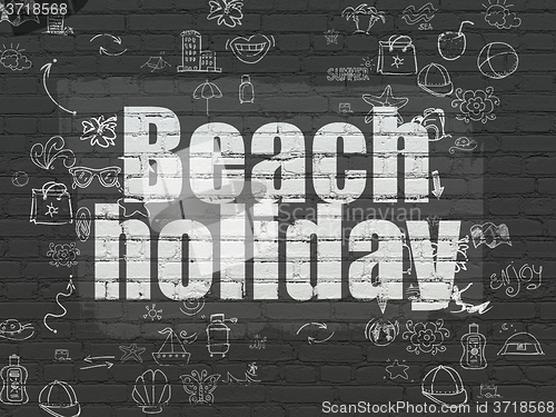 Image of Travel concept: Beach Holiday on wall background