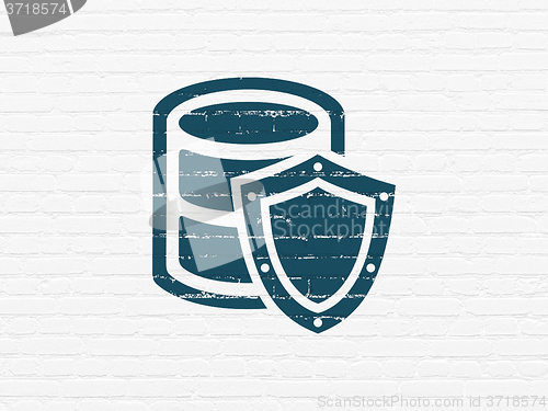 Image of Software concept: Database With Shield on wall background