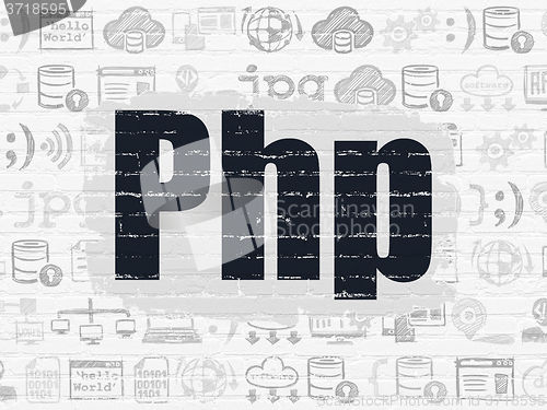 Image of Database concept: Php on wall background