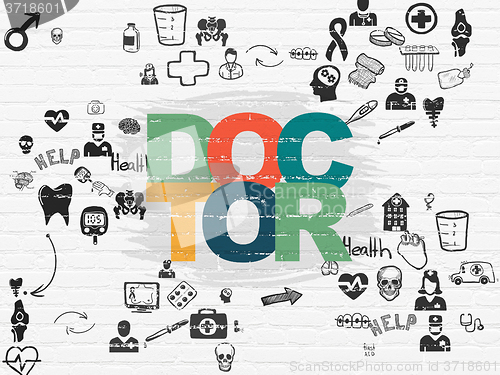 Image of Healthcare concept: Doctor on wall background