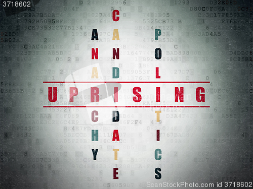 Image of Politics concept: Uprising in Crossword Puzzle