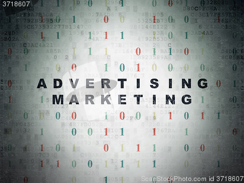 Image of Finance concept: Advertising Marketing on Digital Paper background