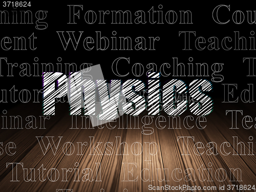 Image of Learning concept: Physics in grunge dark room
