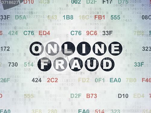 Image of Protection concept: Online Fraud on Digital Paper background