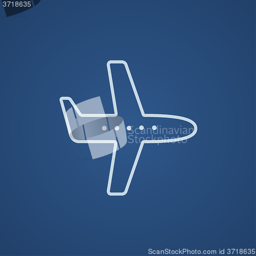 Image of Flying airplane line icon.