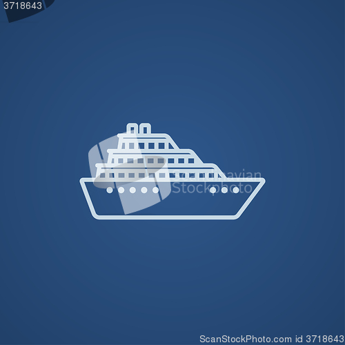 Image of Cruise ship line icon.