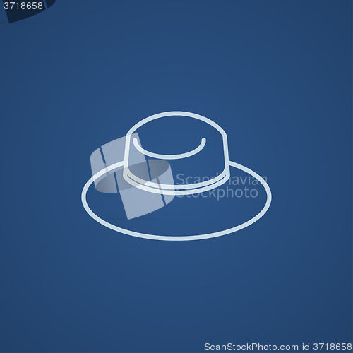 Image of Summer hat line icon.