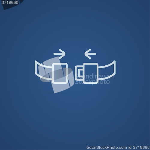 Image of Seat belt line icon.