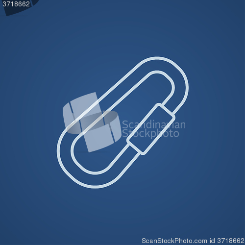 Image of Climbing carabiner line icon.