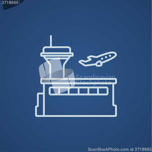 Image of Plane taking off line icon.