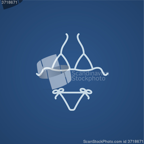 Image of Swimsuit for women line icon.