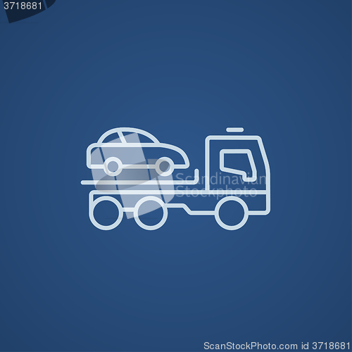 Image of Car towing truck line icon.