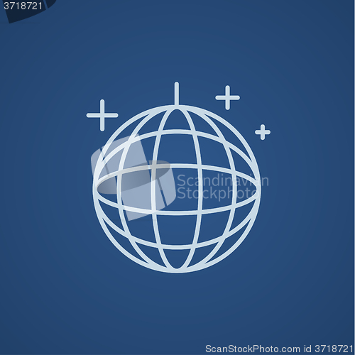 Image of Disco ball line icon.