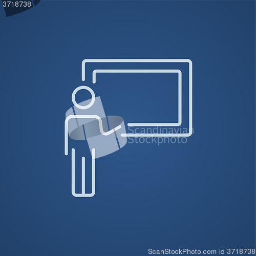 Image of Professor pointing at blackboard line icon.