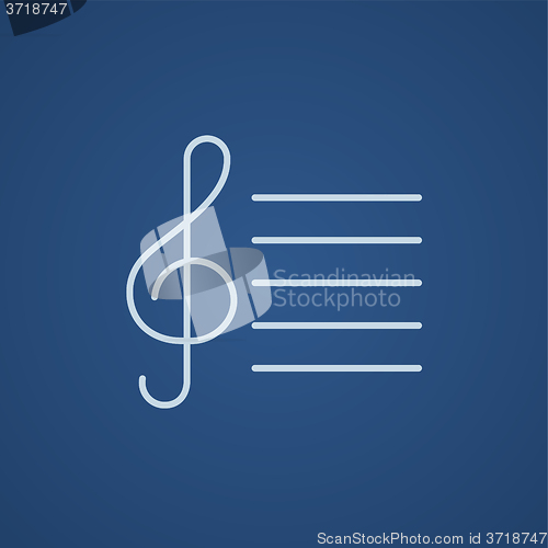 Image of Treble clef line icon.