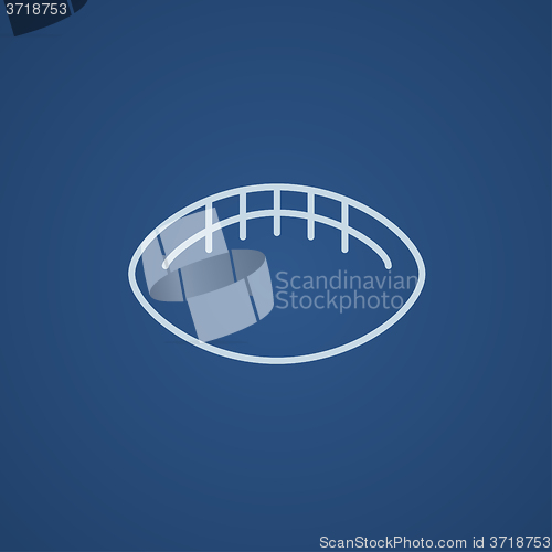 Image of Rugby football ball line icon.