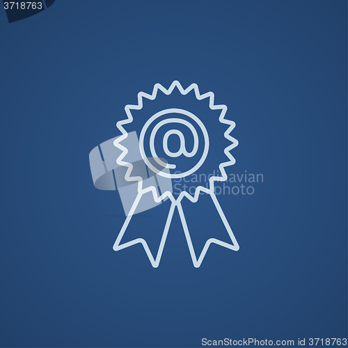 Image of Award with at sign line icon.