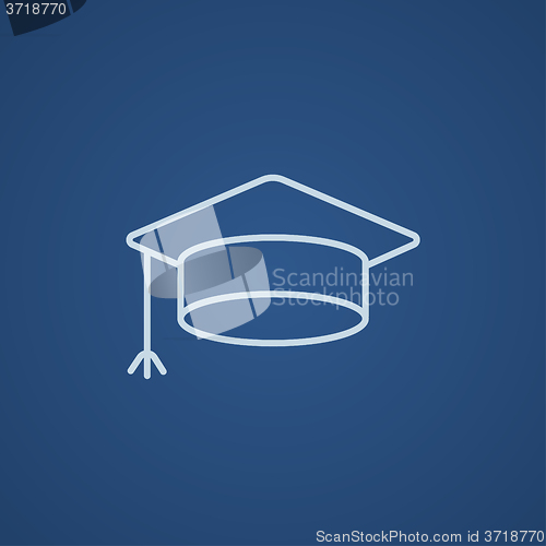 Image of Graduation cap line icon.