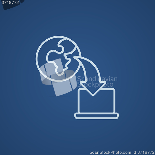 Image of Online education line icon.
