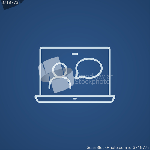 Image of Online education line icon.