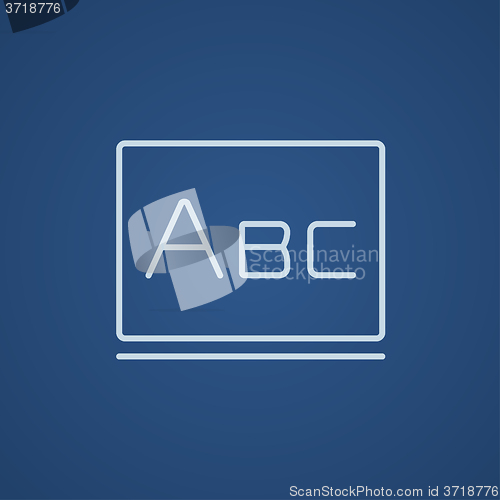 Image of Letters abc on blackboard line icon.