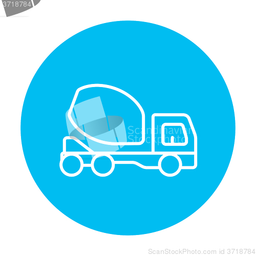 Image of Concrete mixer truck line icon.