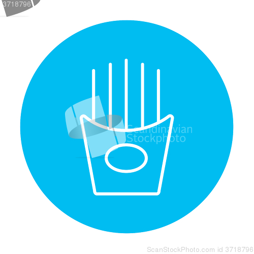 Image of French fries line icon.