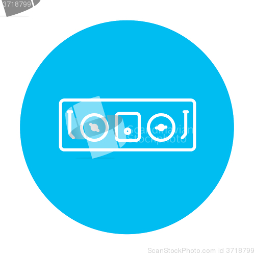 Image of DJ console line icon.
