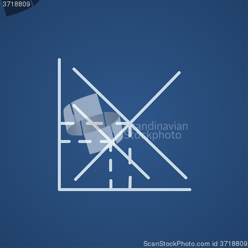Image of Mathematical graph line icon.