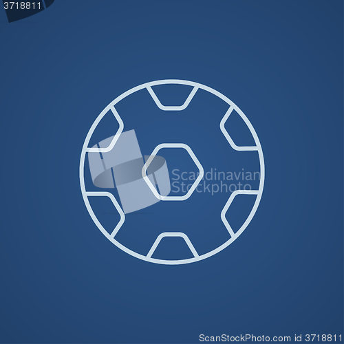 Image of Soccer ball line icon.
