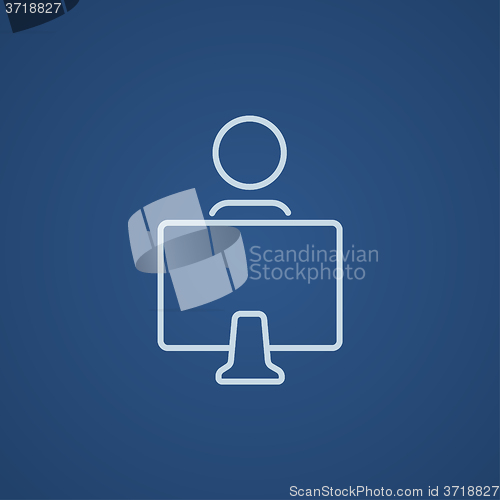 Image of Online education line icon.