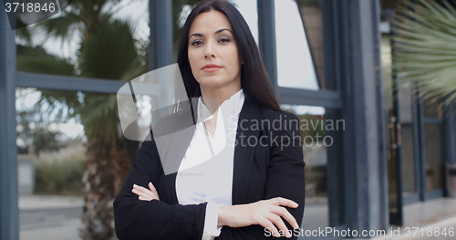 Image of Confident serious young businesswoman