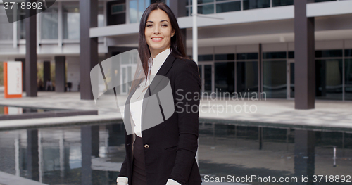 Image of Confident friendly businesswoman with a smile