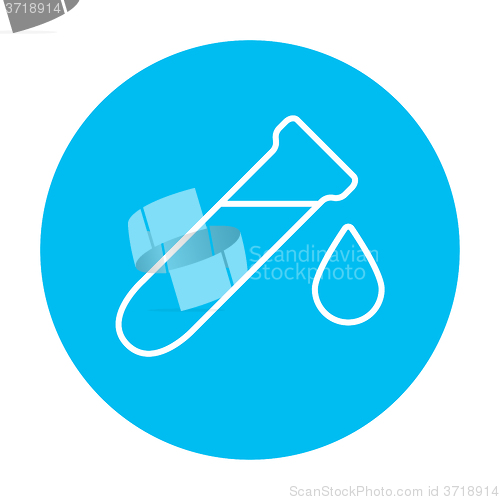 Image of Test tube with drop line icon.