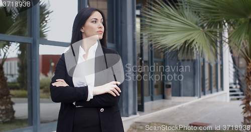 Image of Impatient smart young businesswoman