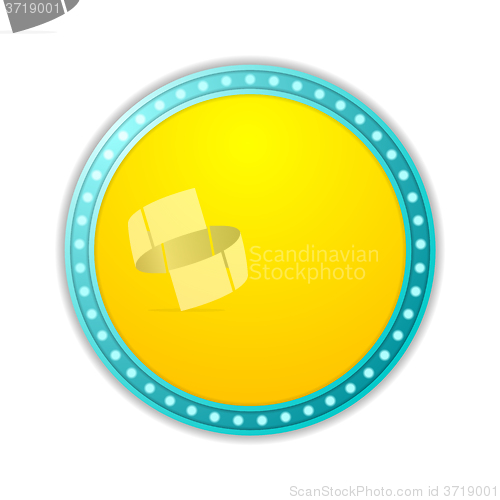 Image of Shining yellow circle retro light banner