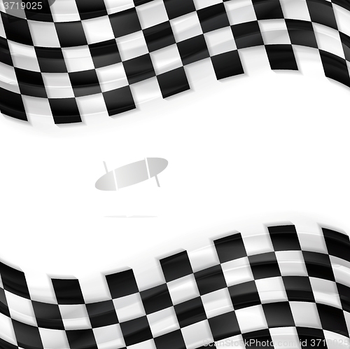 Image of Finish wavy flag design. Black and white squares