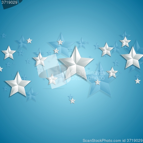 Image of Grey stars on blue background